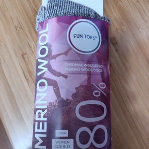 *NEW* Fun Toes Womens Thermal Insulated Merino Wool Socks